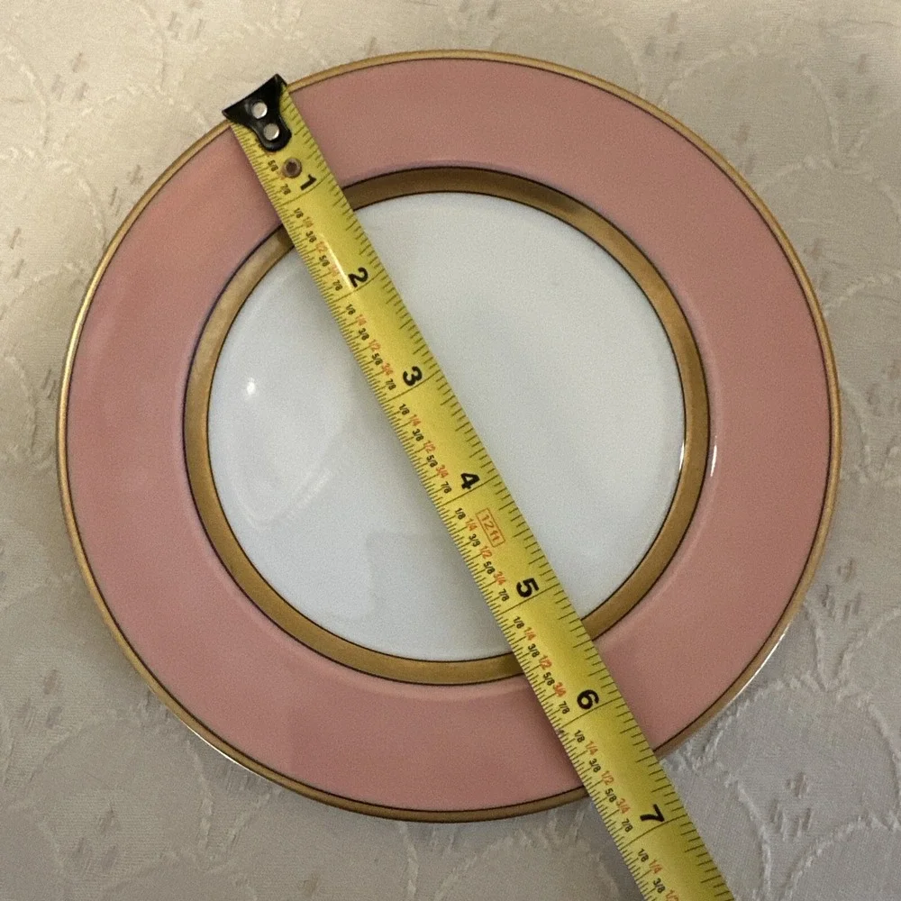 Fitz & Floyd Bread and Butter Plate Renaissance Peach Pink Gold Trim 6.5